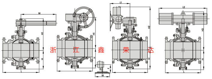 Q647MF气动卸灰球阀外形结构图