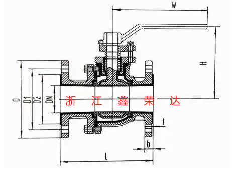 Q41F美标球阀结构图