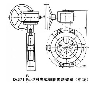 D371F46衬氟蝶阀结构图