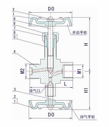 J19W不锈钢压力表针型阀结构图